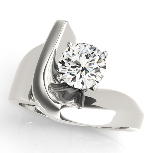 Architectural Sculpted Solitaire Diamond Engagement Ring