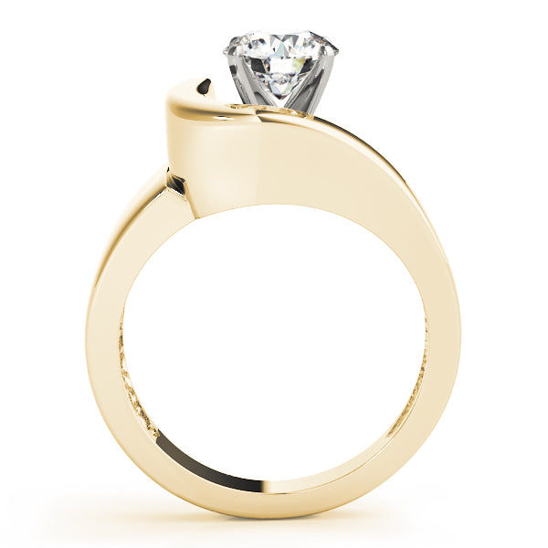 Architectural Sculpted Solitaire Diamond Engagement Ring