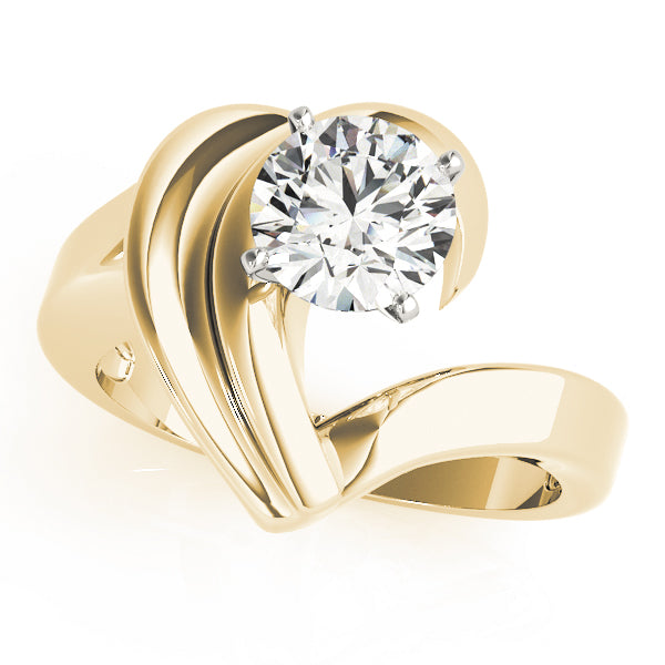Sculpted Solitaire Diamond Engagement Ring