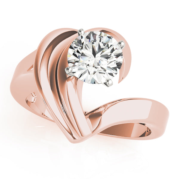 Sculpted Solitaire Diamond Engagement Ring
