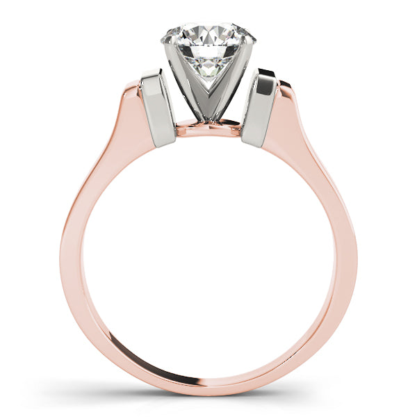 Classic Bar-Accent Solitaire Diamond Engagement Ring