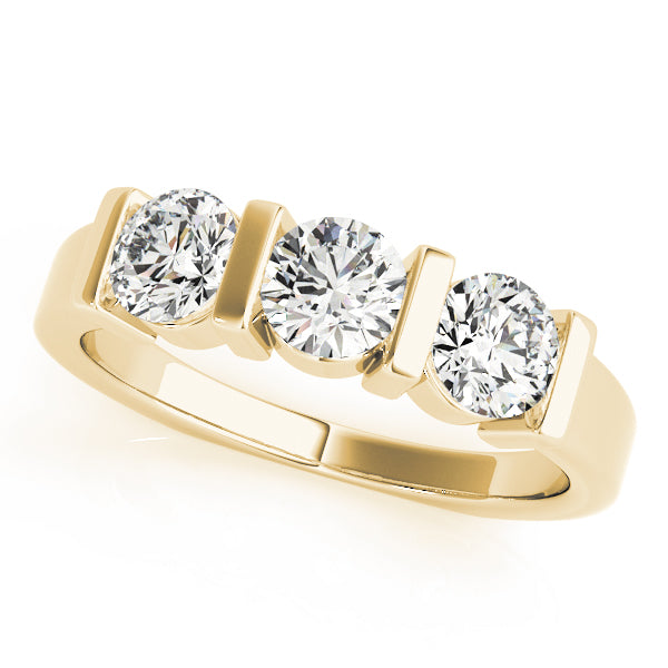 Three-Stone Channel-Set Diamond Engagement Ring