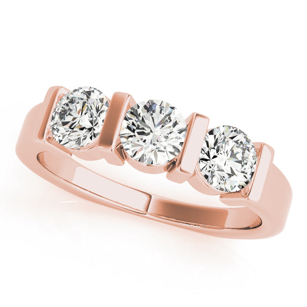 Three-Stone Channel-Set Diamond Engagement Ring