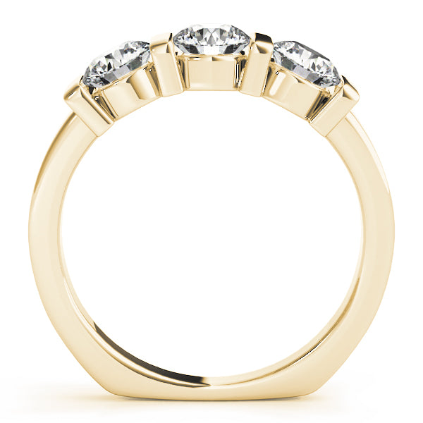 Three-Stone Channel-Set Diamond Engagement Ring