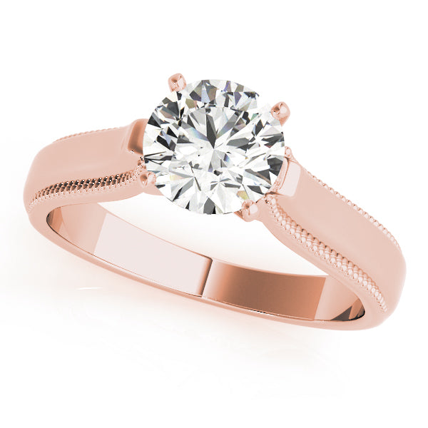 Classic Milgrain Solitaire Engagement Ring