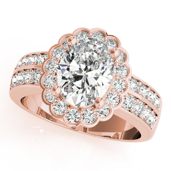 Scalloped Halo Channel-Set Diamond Engagement Ring (1/3 ct. tw.)