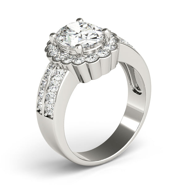 Scalloped Halo Channel-Set Diamond Engagement Ring (1/3 ct. tw.)