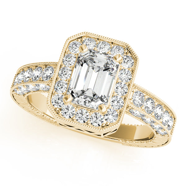 Vintage Milgrain Halo Diamond Engagement Ring (1/2 ct. tw.)