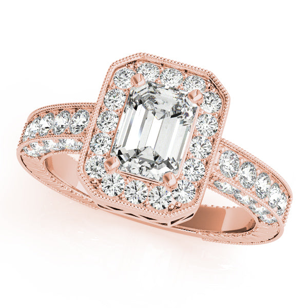 Vintage Milgrain Halo Diamond Engagement Ring (1/2 ct. tw.)