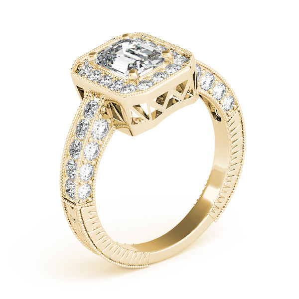 Vintage Milgrain Halo Diamond Engagement Ring (1/2 ct. tw.)