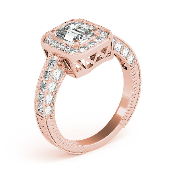 Vintage Milgrain Halo Diamond Engagement Ring (1/2 ct. tw.)