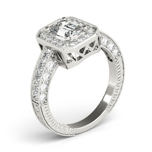 Vintage Milgrain Halo Diamond Engagement Ring (1/2 ct. tw.)