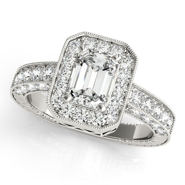 Vintage Milgrain Halo Diamond Engagement Ring (1/2 ct. tw.)