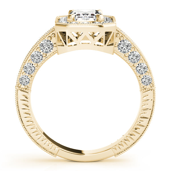 Vintage Milgrain Halo Diamond Engagement Ring (1/2 ct. tw.)