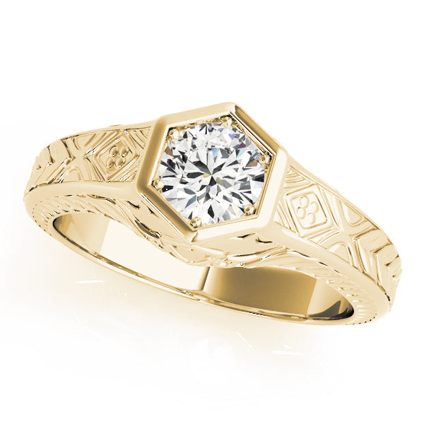 Vintage Engraved Bezel Diamond Engagement Ring (1/20 ct. tw.)