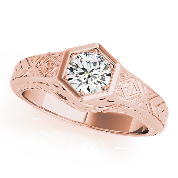 Vintage Engraved Bezel Diamond Engagement Ring (1/20 ct. tw.)