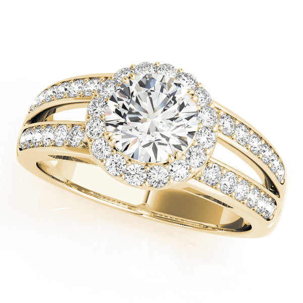 Double Halo Split Shank Diamond Engagement Ring (1/2 ct. tw.)