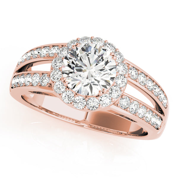 Double Halo Split Shank Diamond Engagement Ring (1/2 ct. tw.)