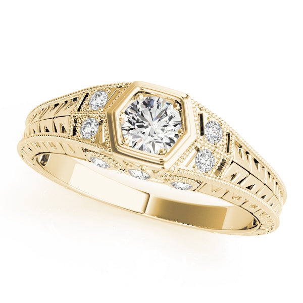Vintage Engraved Diamond Engagement Ring (1/10 ct. tw.)
