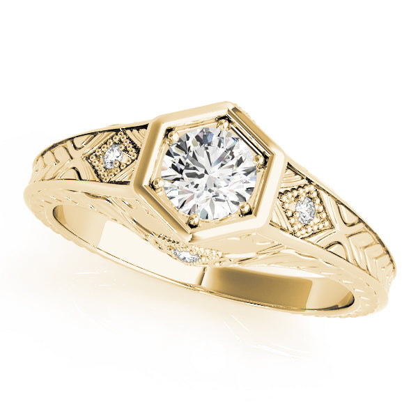 Vintage-Inspired Geometric Diamond Engagement Ring (3/4 ct. tw.)
