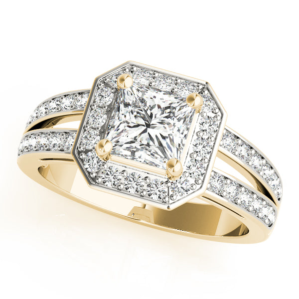Split Shank Pavé Diamond Halo Engagement Ring (1/4 ct. tw.)