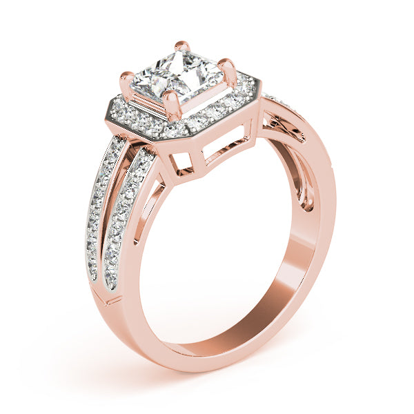 Split Shank Pavé Diamond Halo Engagement Ring (1/4 ct. tw.)