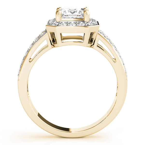 Split Shank Pavé Diamond Halo Engagement Ring (1/4 ct. tw.)