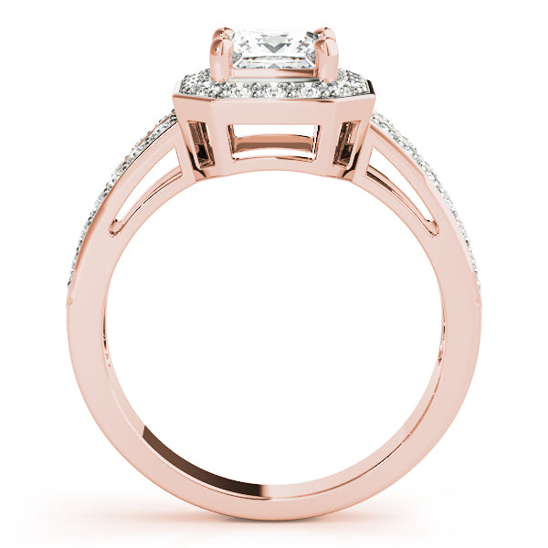 Split Shank Pavé Diamond Halo Engagement Ring (1/4 ct. tw.)