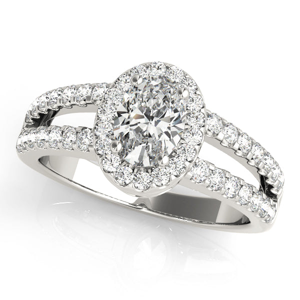Split Shank Halo Diamond Engagement Ring (1/2 ct. tw.)