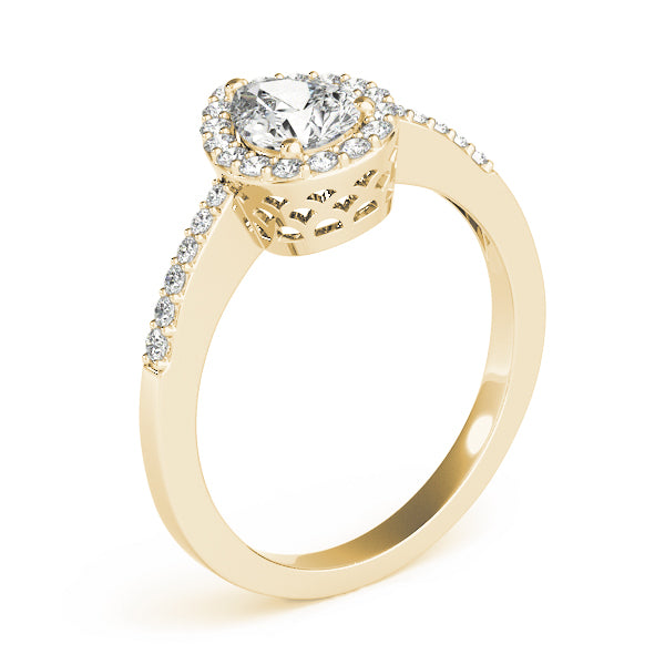 Pavé Halo Diamond Engagement Ring (1/5 ct. tw.)