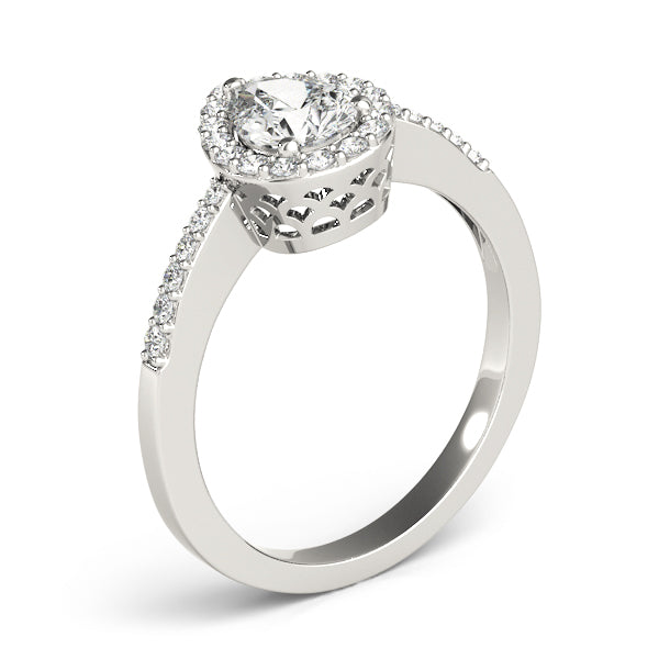 Pavé Halo Diamond Engagement Ring (1/5 ct. tw.)