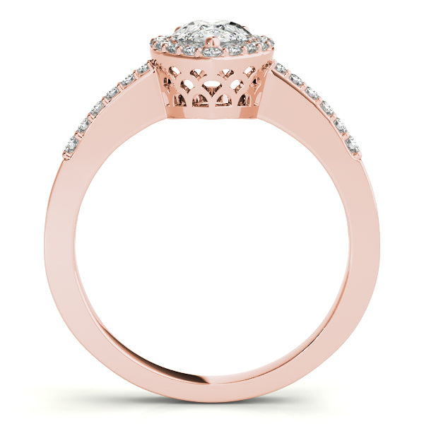 Pavé Halo Diamond Engagement Ring (1/4 ct. tw.)
