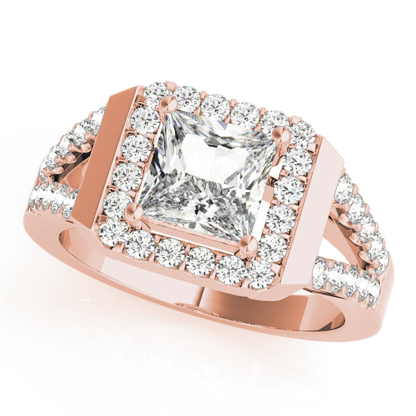 Split Shank Halo Pavé Diamond Engagement Ring (1/2 ct. tw.)