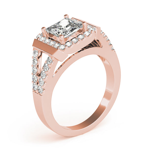 Split Shank Halo Pavé Diamond Engagement Ring (1/2 ct. tw.)