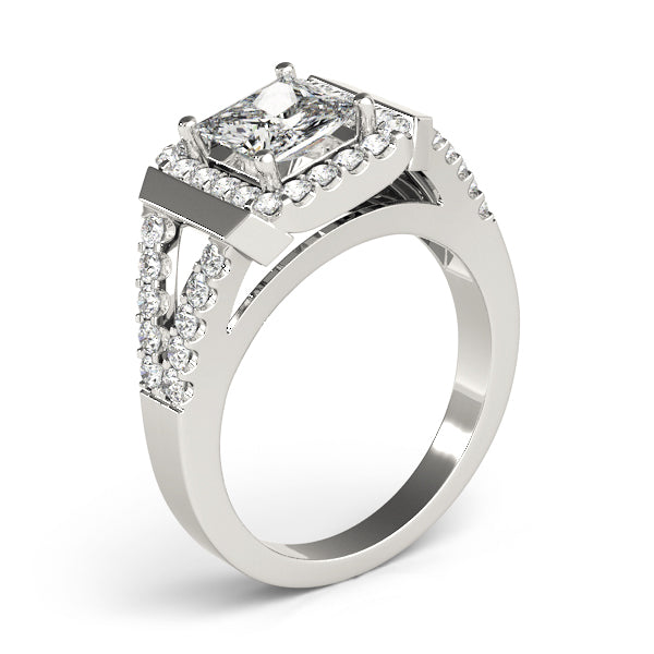 Split Shank Halo Pavé Diamond Engagement Ring (1/2 ct. tw.)