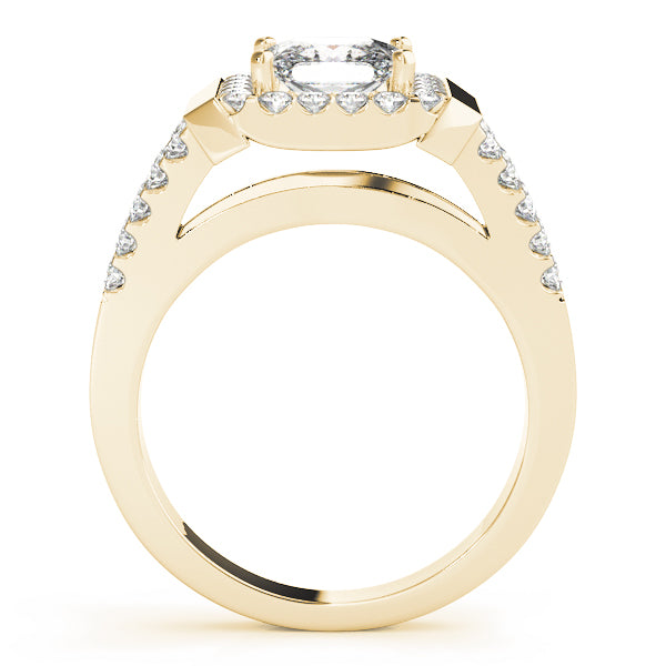 Split Shank Halo Pavé Diamond Engagement Ring (1/2 ct. tw.)