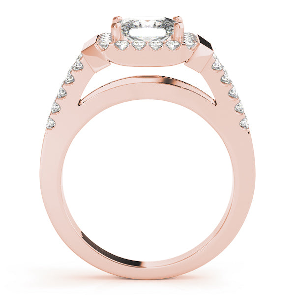 Split Shank Halo Pavé Diamond Engagement Ring (1/2 ct. tw.)