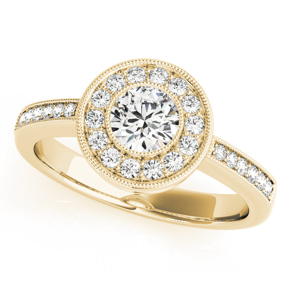 Halo Pavé Milgrain Diamond Engagement Ring (1/4 ct. tw.)