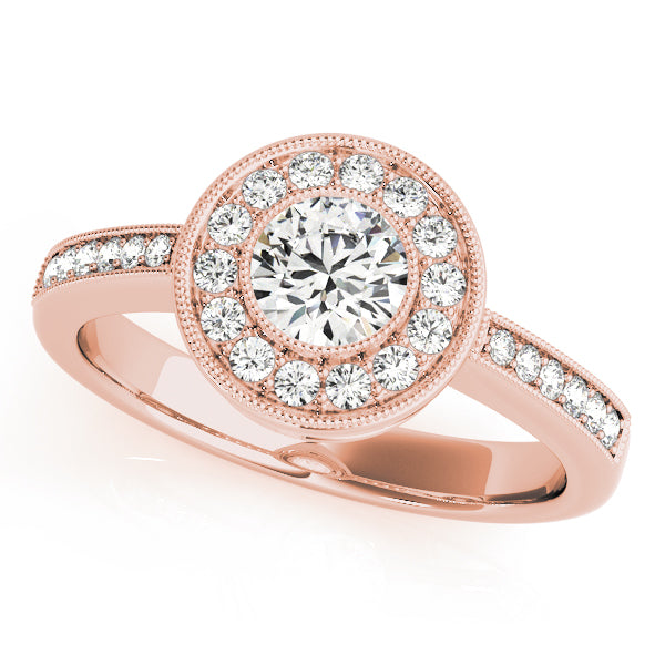 Halo Pavé Milgrain Diamond Engagement Ring (1/4 ct. tw.)