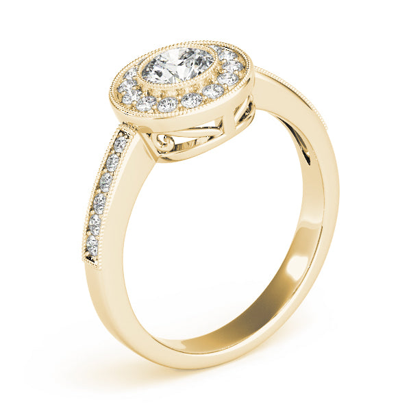 Halo Pavé Milgrain Diamond Engagement Ring (1/4 ct. tw.)