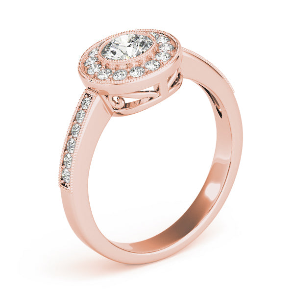 Halo Pavé Milgrain Diamond Engagement Ring (1/4 ct. tw.)