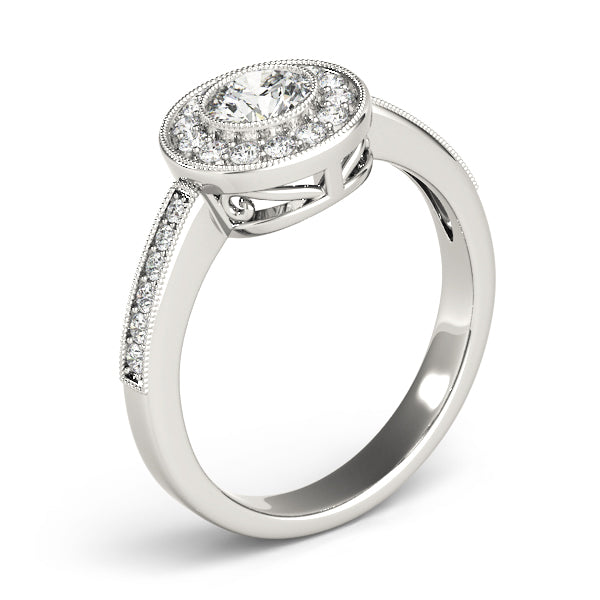 Halo Pavé Milgrain Diamond Engagement Ring (1/4 ct. tw.)