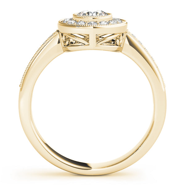 Halo Pavé Milgrain Diamond Engagement Ring (1/4 ct. tw.)