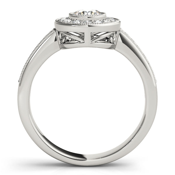 Halo Pavé Milgrain Diamond Engagement Ring (1/4 ct. tw.)