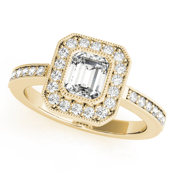 Halo with Milgrain and Romantic Scrollwork Diamond Engagement Ring (1/4 ct. tw.)