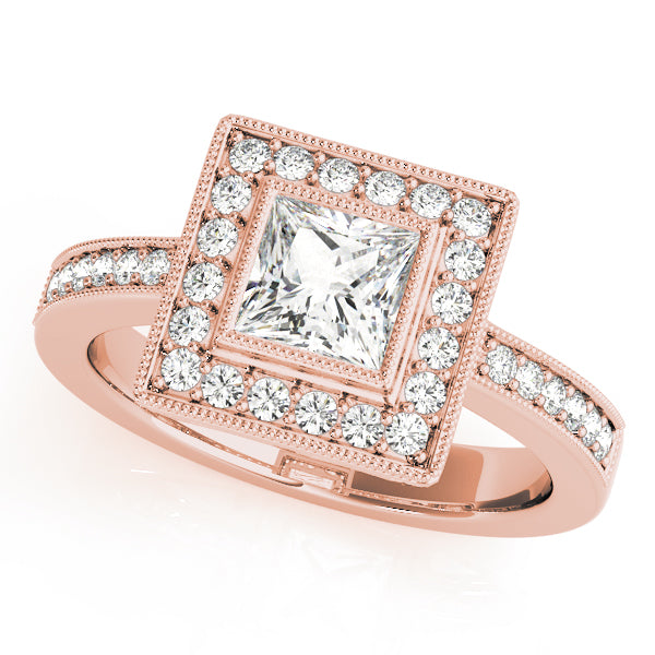 Vintage Milgrain Halo Diamond Engagement Ring (1/3 ct. tw.)