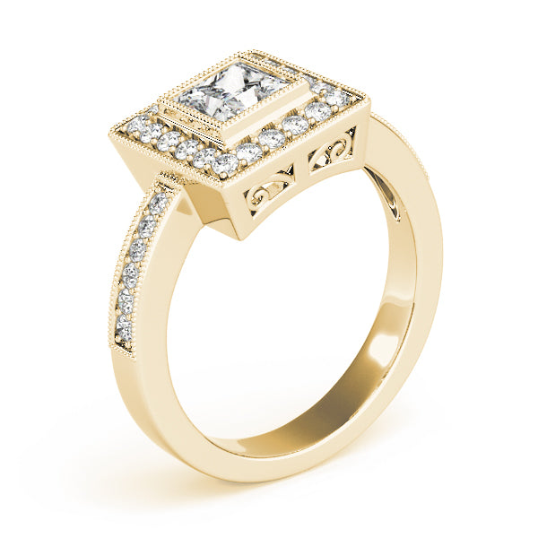 Vintage Milgrain Halo Diamond Engagement Ring (1/3 ct. tw.)