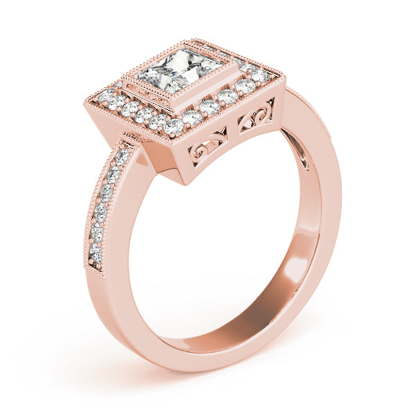 Vintage Milgrain Halo Diamond Engagement Ring (1/3 ct. tw.)