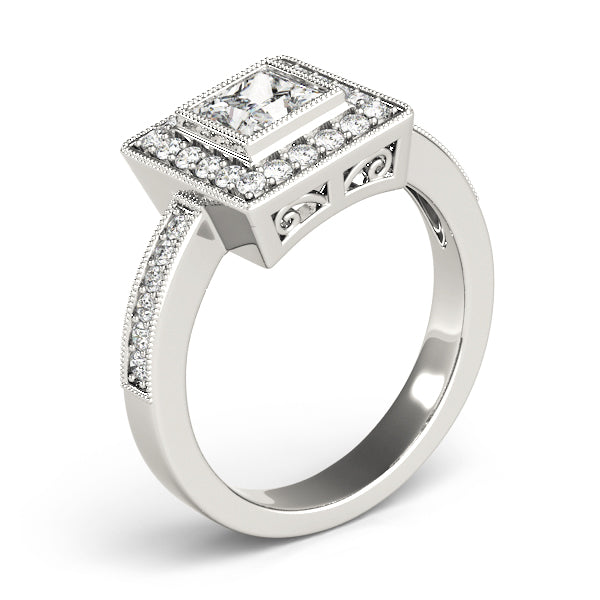 Vintage Milgrain Halo Diamond Engagement Ring (1/3 ct. tw.)