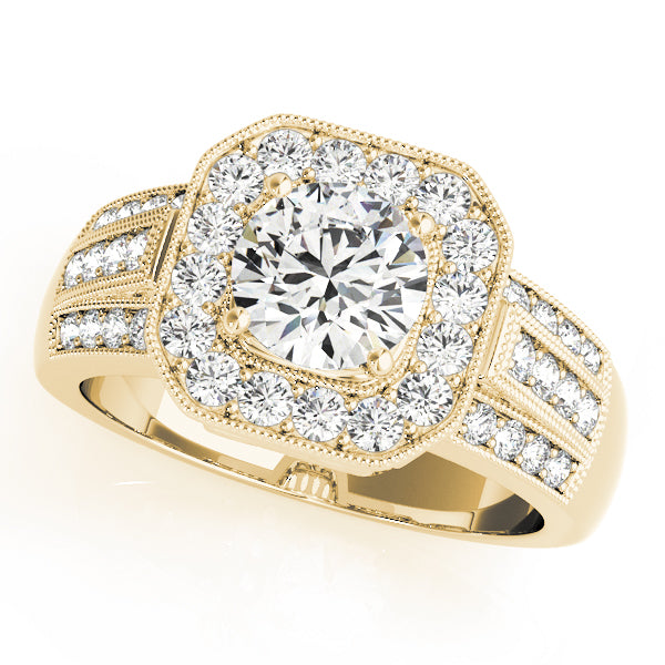 Halo and Pave Diamond Engagement Ring (5/8 ct. tw.)